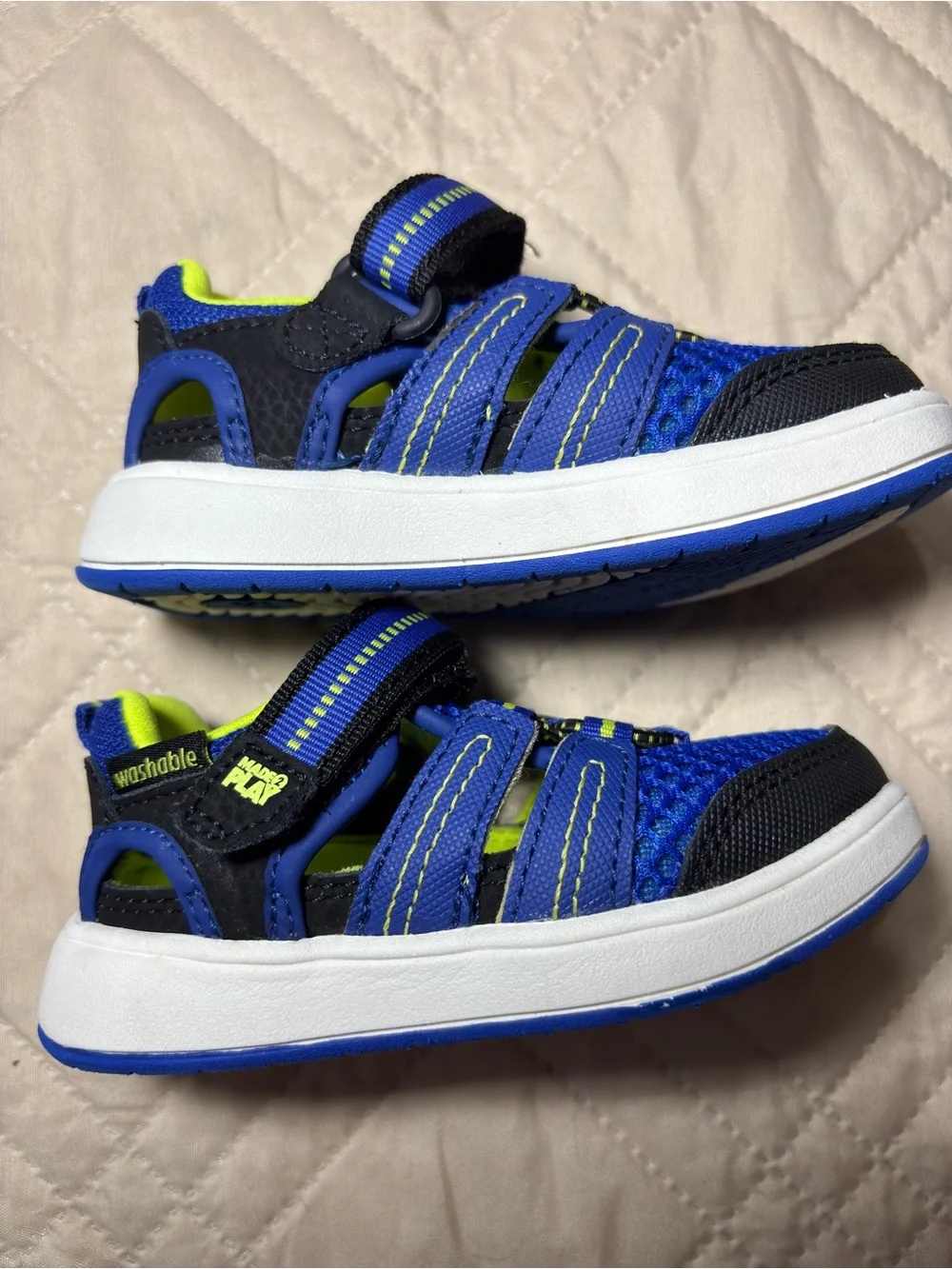 Stride Rite 360 5W Blue and Neon Yellow/Green Sneaker Sandals